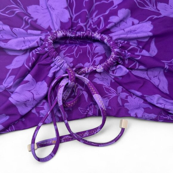 Aloe Women's Purple Floral Reversible 2 Piece Bikini - Top (M), Bottoms (S) NWT - Picture 4 of 10